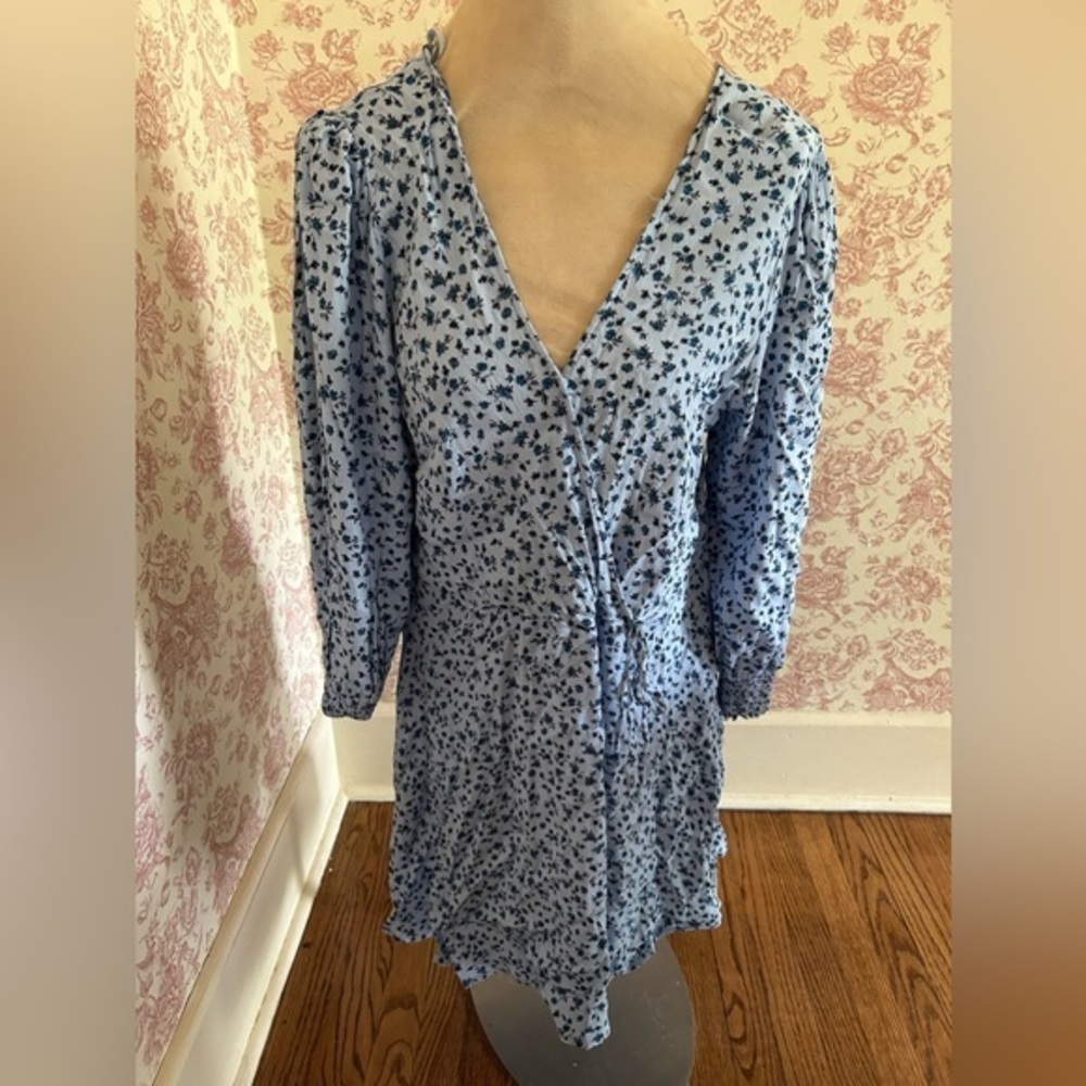 Wild Fable Blue Floral Cottagecore Mini Dress